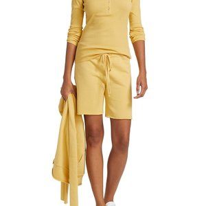 Nili Lotan Austin Drawstring Swea-tshorts Small Yellow
